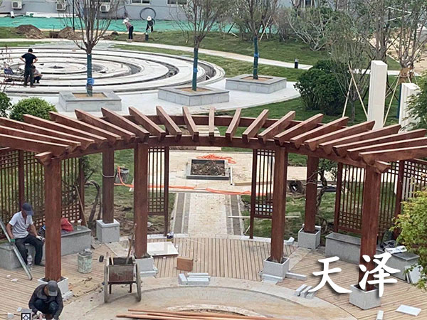 河北隆堯珈奧化工廠防腐木廊架